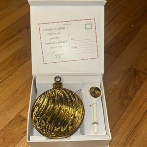 Pampa Bay Get Gifty Porcelain Ornament Shaped Serving Bowl with Serving Spoon